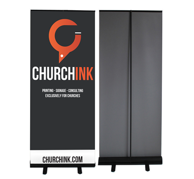 Economy Retractable Banner Stands (BLACK BASE)