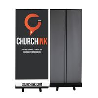 Economy Retractable Banner Stands (BLACK BASE)